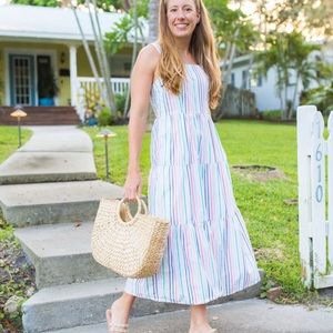 J. Crew Factory Tiered Poplin Maxi Dress